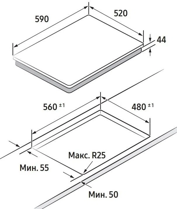 Plită incorporabilă cu inducție Samsung NZ64B7799FK/WT, Negru 4
