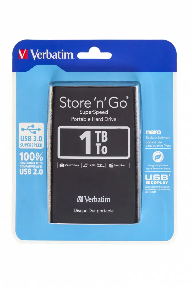 Внешний жесткий диск Verbatim Store 'n' Go G1, 1 ТБ, Black 8