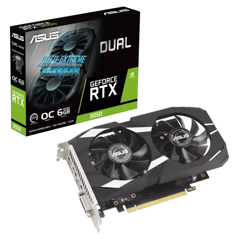 Видеокарта ASUS Dual GeForce RTX 3050 OC, Black