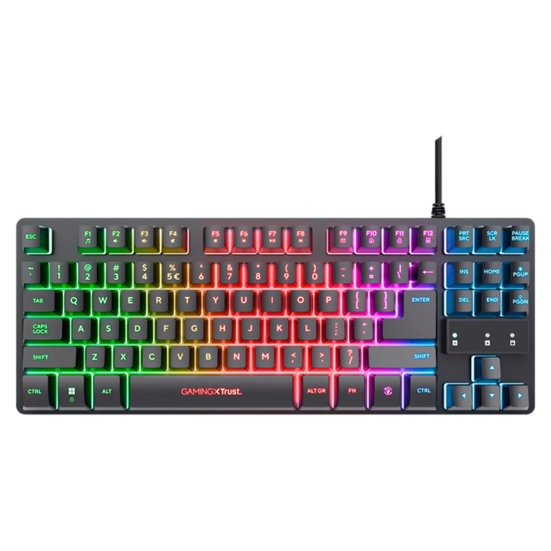 Клавиатура Trust GXT 833 Thado TKL, Проводная, Черный