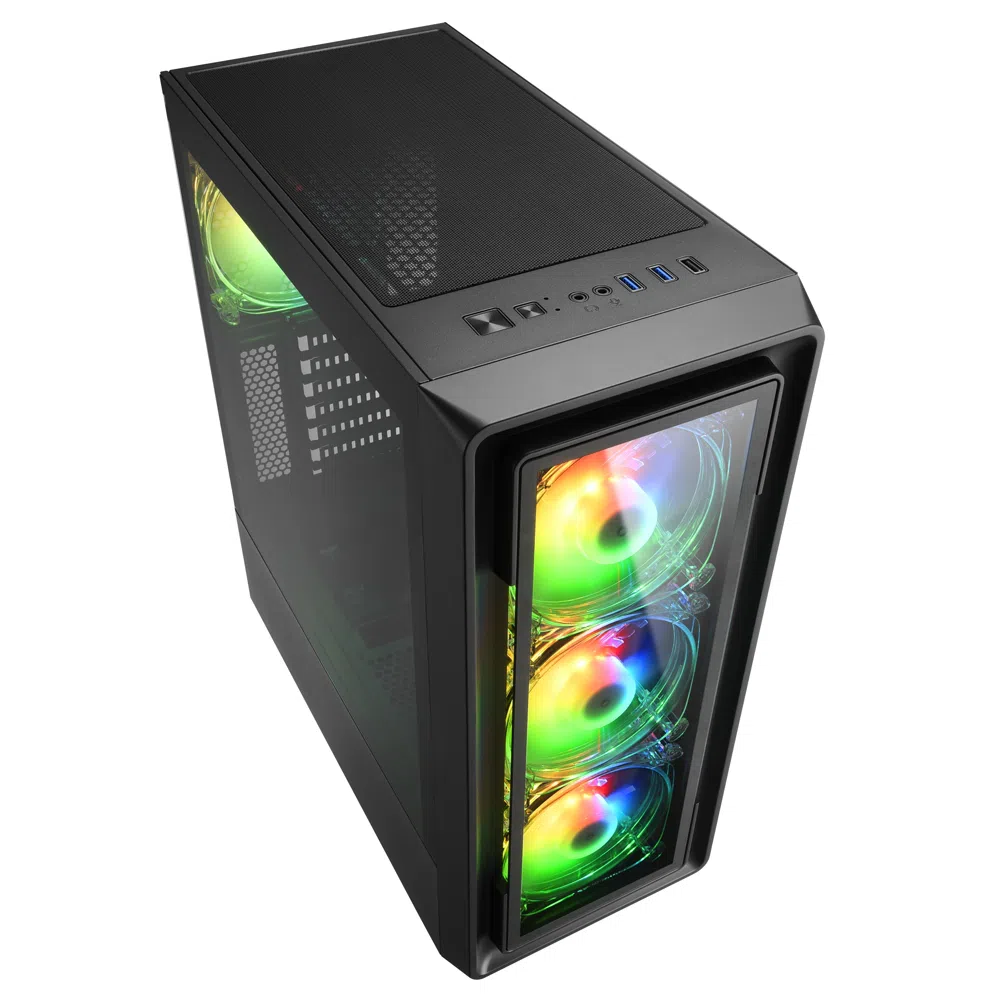 Компьютер ATOL PC1080MP - Gaming A-RGB#2.4.1 / AMD Ryzen 5 5600 / 16GB / 512GB SSD / Radeon RX 7600 / Black 2