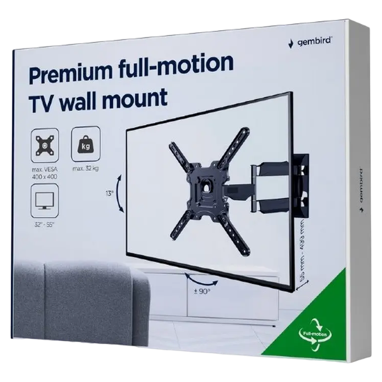 Кронштейн для телевизора Gembird WM-55ST-01, Черный 12