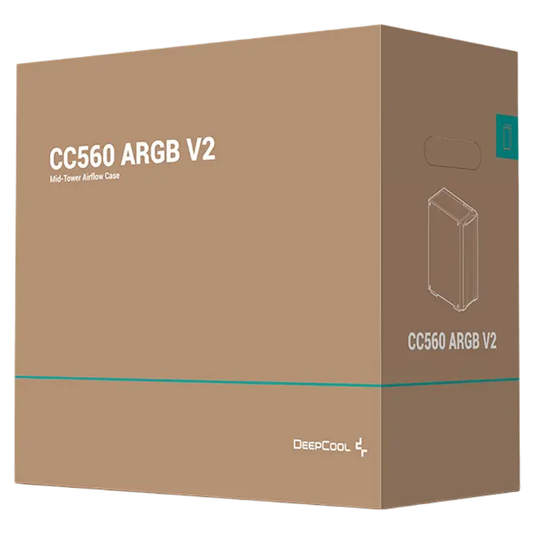 Корпус для ПК DeepCool CC560 ARGB V2 Mid Tower, Черный