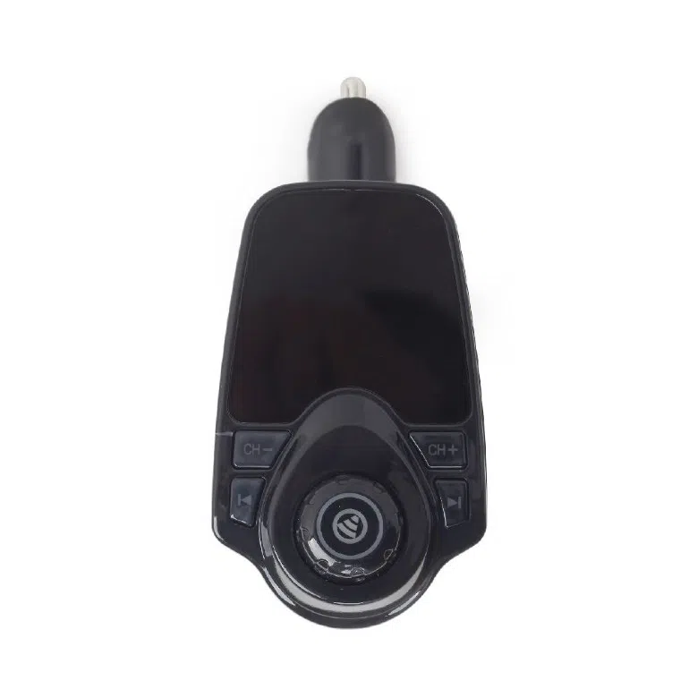 USB Car Charger 3-in-1 carkit - Gembird "BTT-01" Black, FM-radio transmitter 87.5-108MHz, Bluetooth 4.2, USB 3.1 A charger 5V DC up to 3.1 A, 3.5 mm audio input and output 3