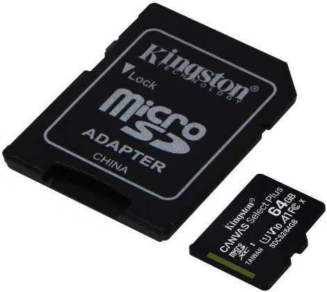 Карта памяти Kingston microSD 64Gb Class10 A1 UHS-I + SD Adapter (SDCS2/64GB) 2