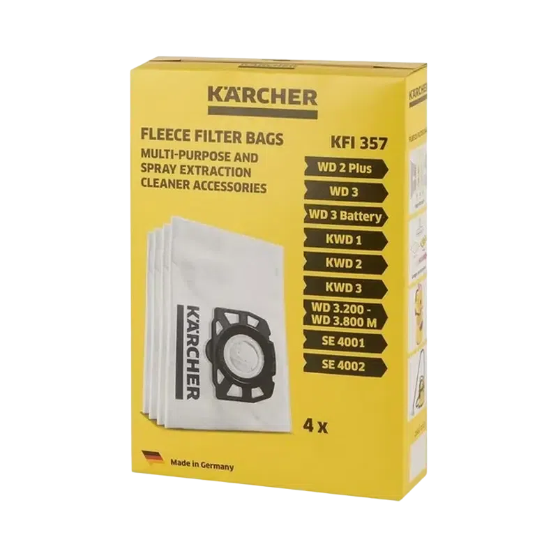 Пылесос Karcher WD 3 V-15/6/20 + Фильтр-мешки KFI 357, Жёлтый 4