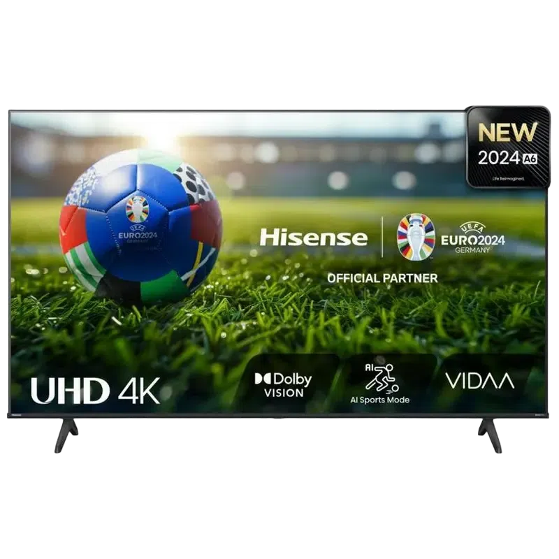 75" LED SMART Телевизор Hisense 75A6N, 3840x2160 4K UHD, VIDAA U7.0, Чёрный