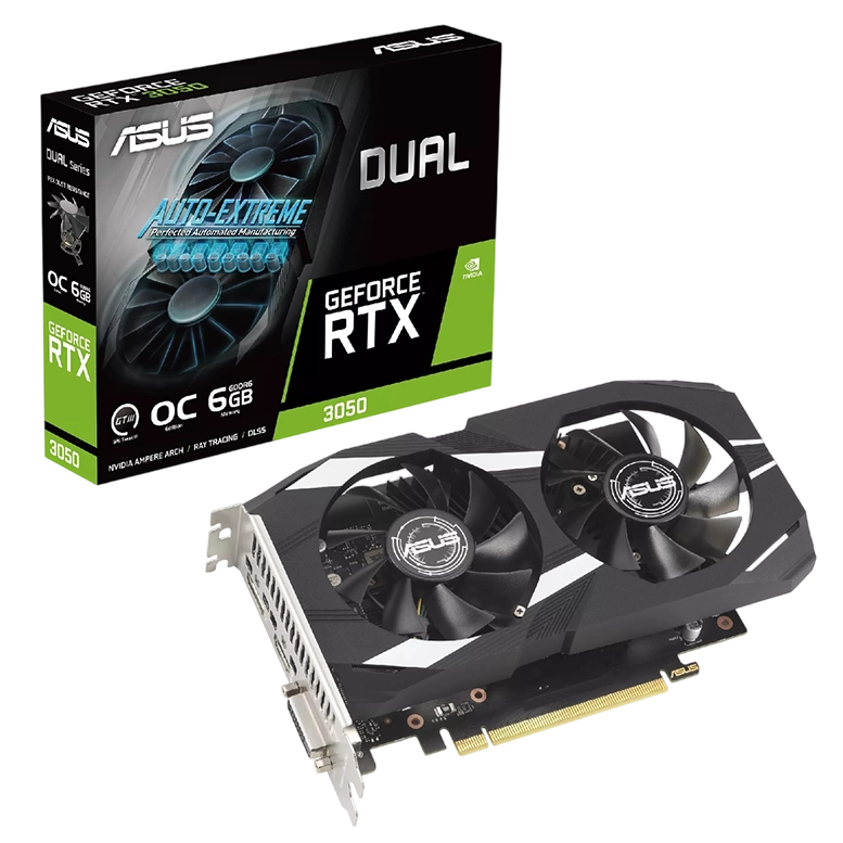Видеокарта ASUS Dual GeForce RTX 3050 OC Edition, Black