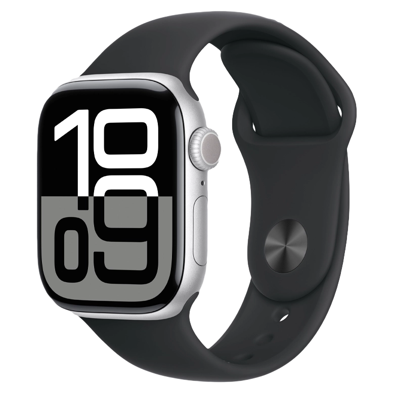 Apple Watch 10 Aluminum GPS Silver Sport Band Black 46 mm 2