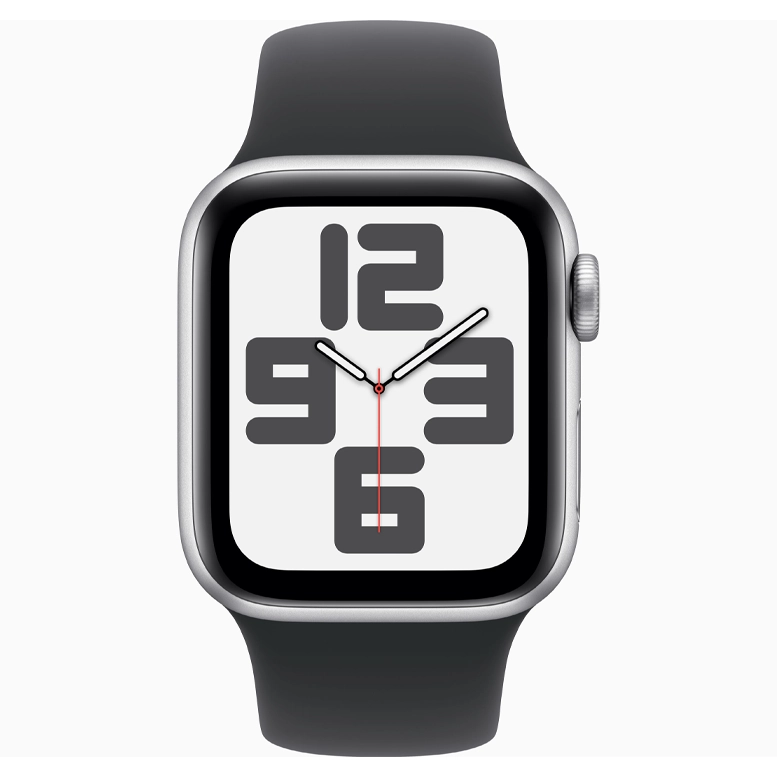 Apple Watch SE 2024 Silver GPS Sport Band Black 44 mm 3
