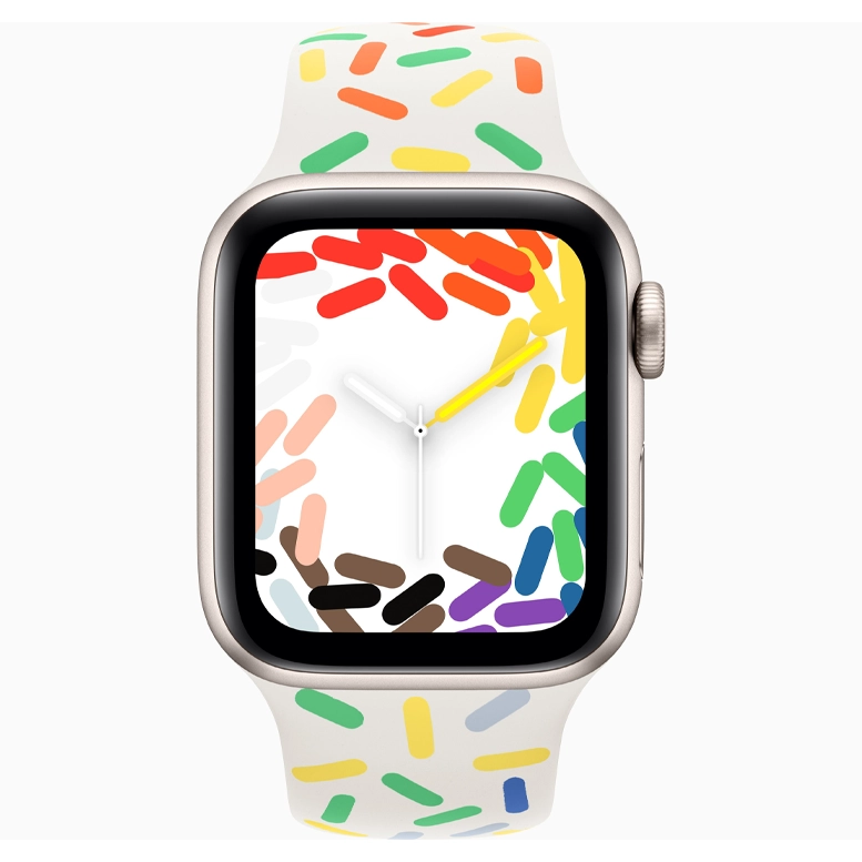 Apple Watch SE 2024 Starlight GPS Sport Band Pride Edition 44 mm 3