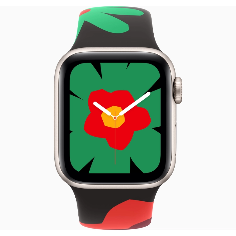 Apple Watch SE 2024 Starlight GPS Sport Band Unity Bloom 40 mm 4