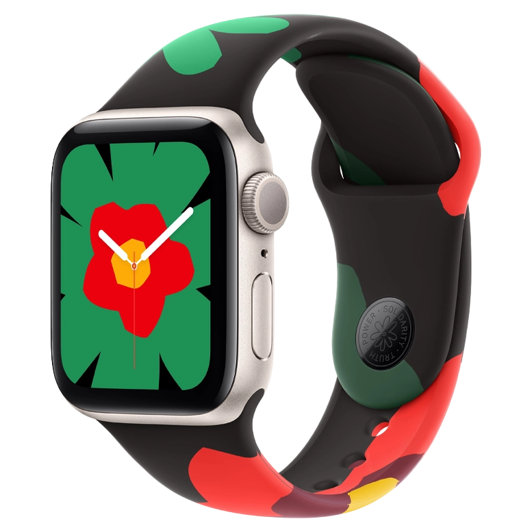 Apple Watch SE 2024 Starlight GPS Sport Band Unity Bloom 44 mm 2