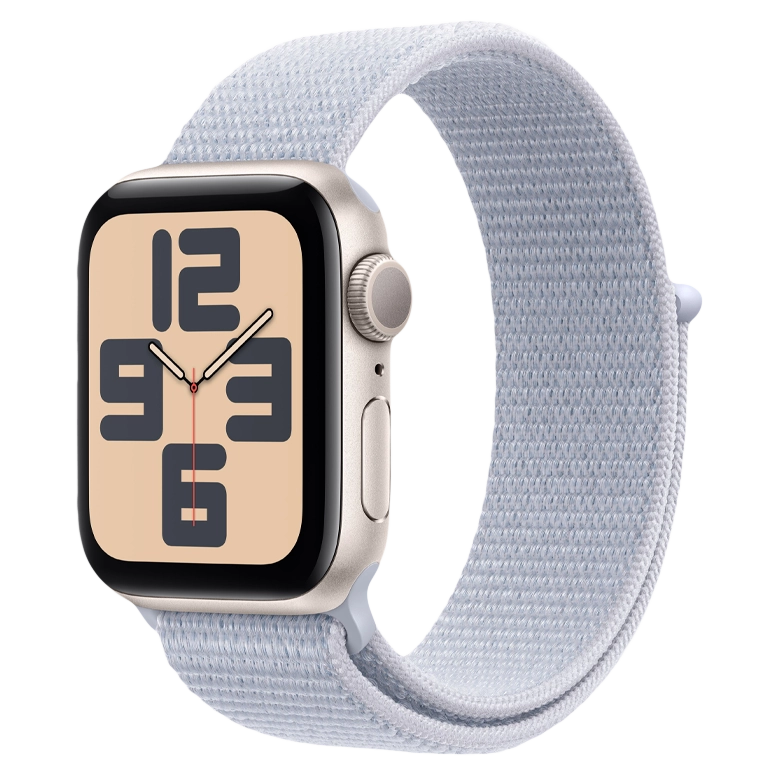 Apple Watch SE 2024 Starlight GPS Textile Sport Loop Blue Cloud 44 mm 2