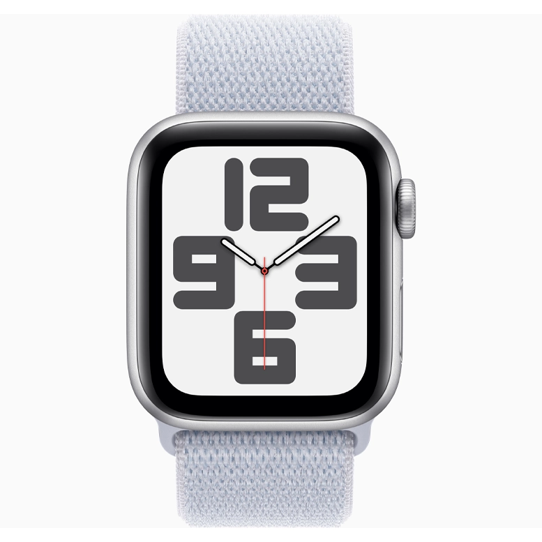Apple Watch SE 2024 Silver GPS Textile Sport Loop Blue Cloud 44mm 4