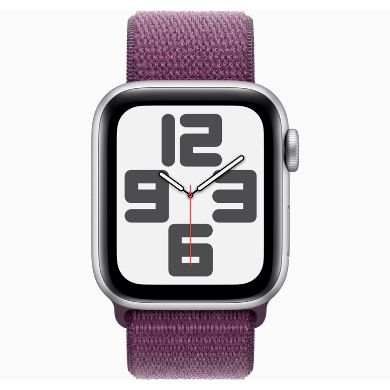 Apple Watch SE 2024 Silver GPS Textile Sport Loop Plum 40 mm 4