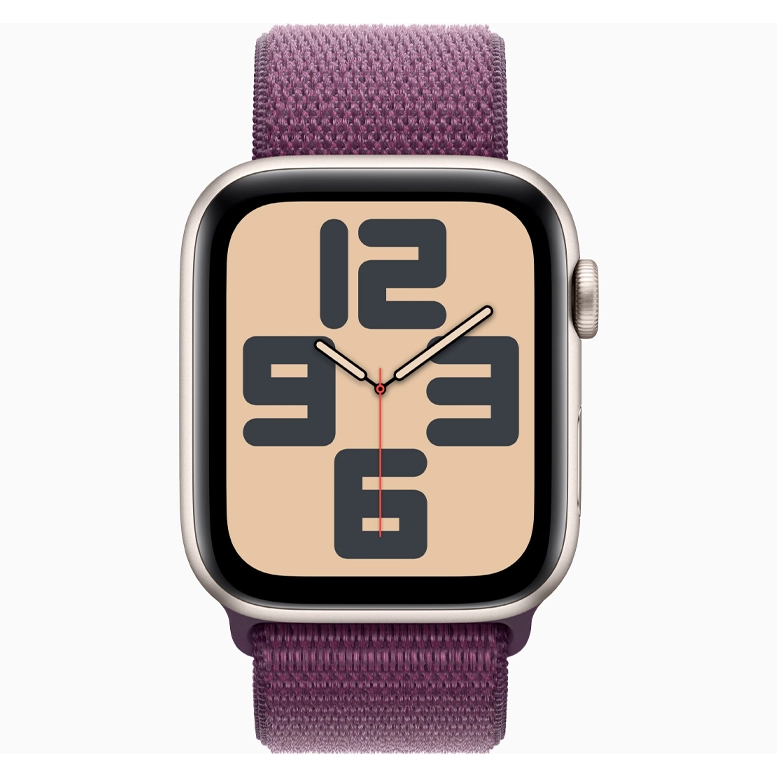 Apple Watch SE 2024 Starlight GPS Textile Sport Loop Plum 44 mm 3