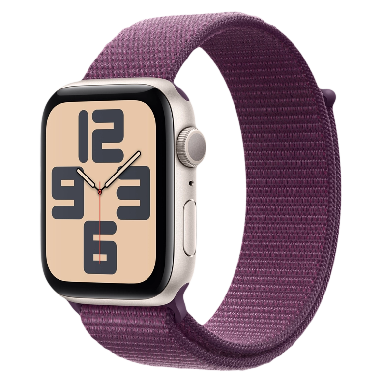 Apple Watch SE 2024 Starlight GPS Textile Sport Loop Plum 44 mm 2
