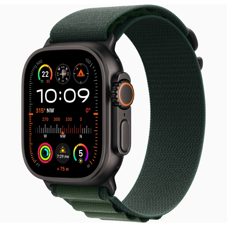 Apple Watch Ultra 2 Black Alpine Loop Dark Green 5