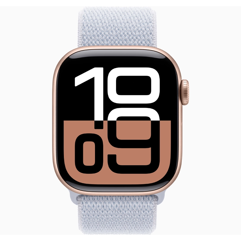 Apple Watch 10 Aluminum GPS Rose Gold Textile Sport Loop Blue Cloud 42 mm 3