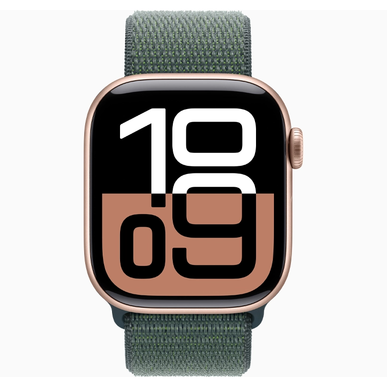 Apple Watch 10 Aluminum GPS Rose Gold Textile Sport Loop Lake Green 42 mm 4