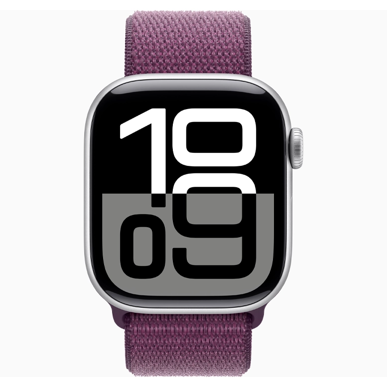Apple Watch 10 Aluminum GPS Silver Textile Sport Loop Plum 42 mm 7
