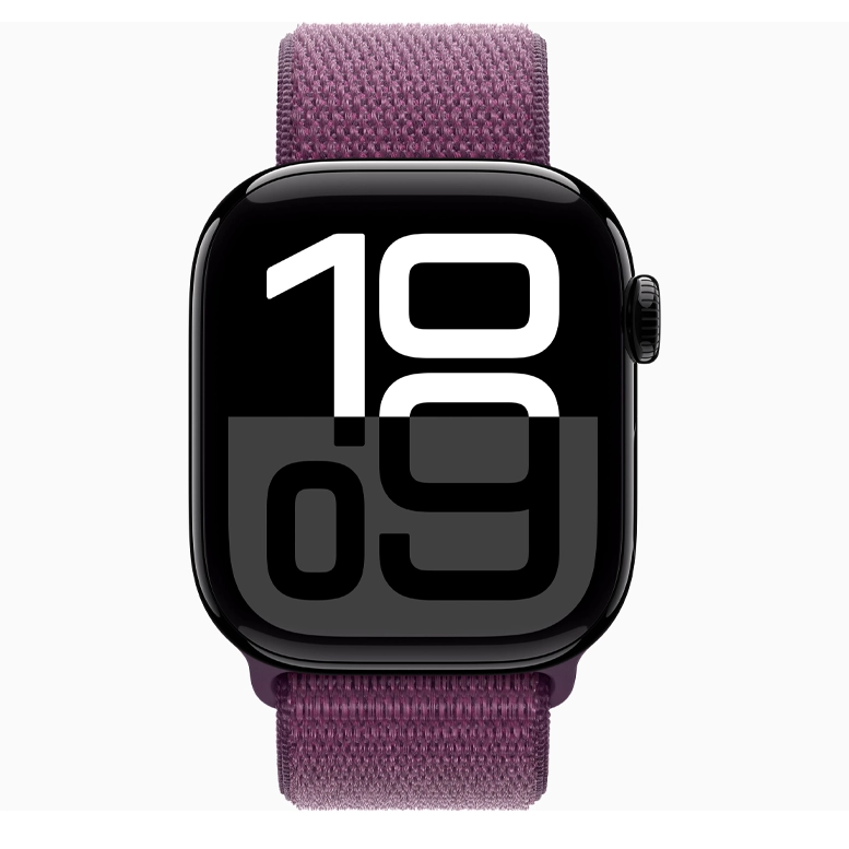 Apple Watch 10 Aluminum GPS Jet Black Textile Sport Loop Plum 42 mm 4