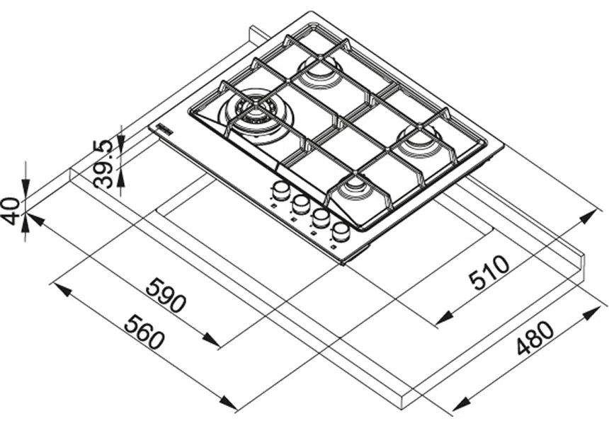 Газовая панель Franke FHNE 604 3G TC XS C, Нерж. Сталь 2