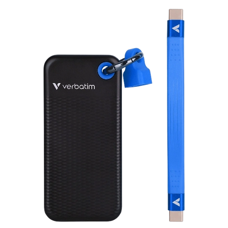 Внешний портативный SSD накопитель Verbatim Pocket, 1 ТБ Gen 2, Черный/Синий