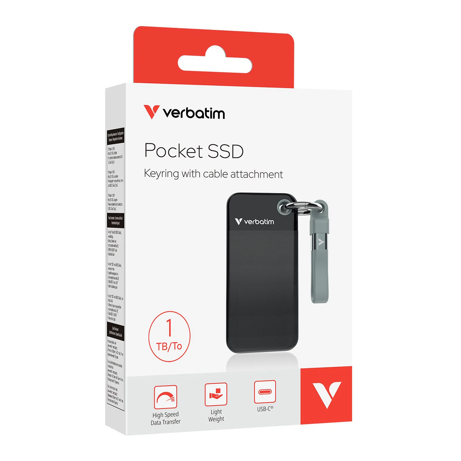 Внешний портативный SSD Verbatim Pocket, 2 ТБ, Black / Gray 3