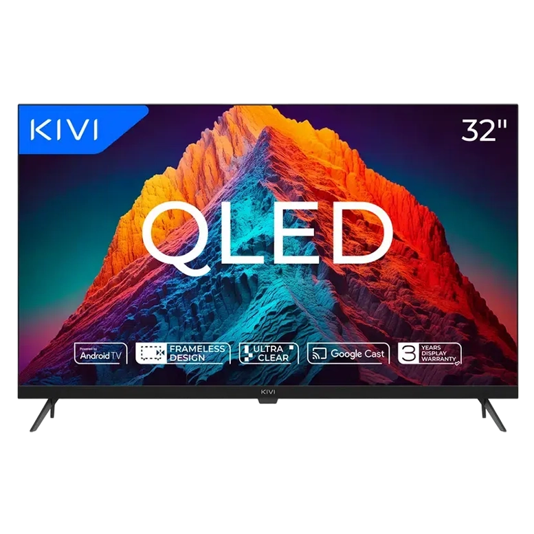 32" QLED SMART TV KIVI 32F770QB, 1920x1080 FHD, Android TV, Negru