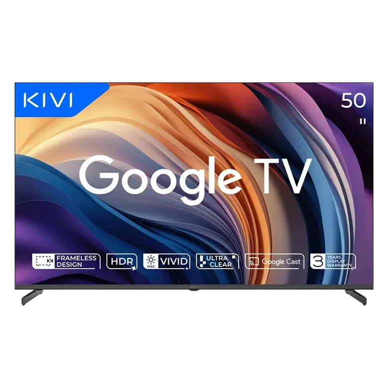 50" LED SMART TV KIVI 50U710QB, 3840x2160 4K UHD, Google TV, Negru