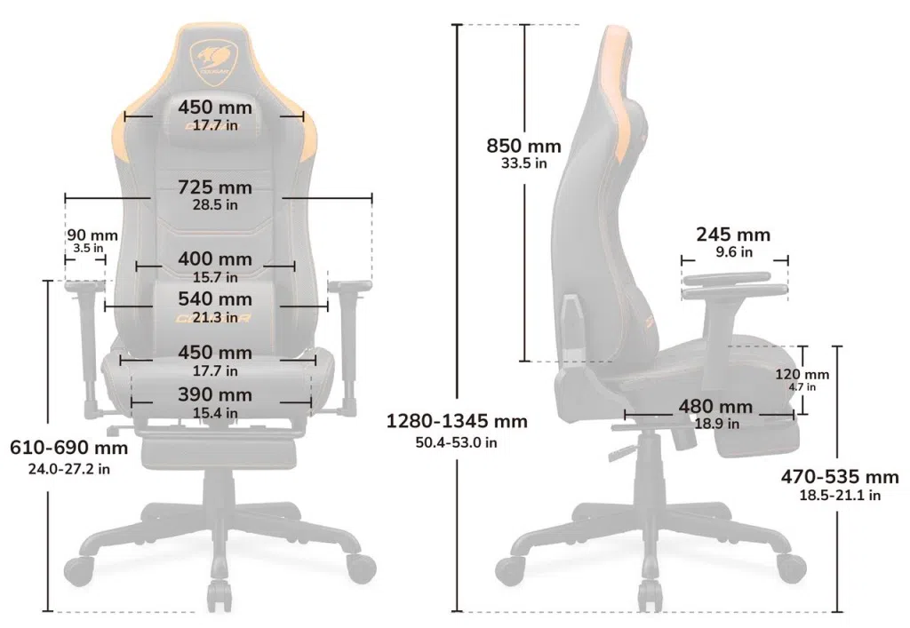 Scaun Gaming Cougar Armor Evo S, Black/Orange 8