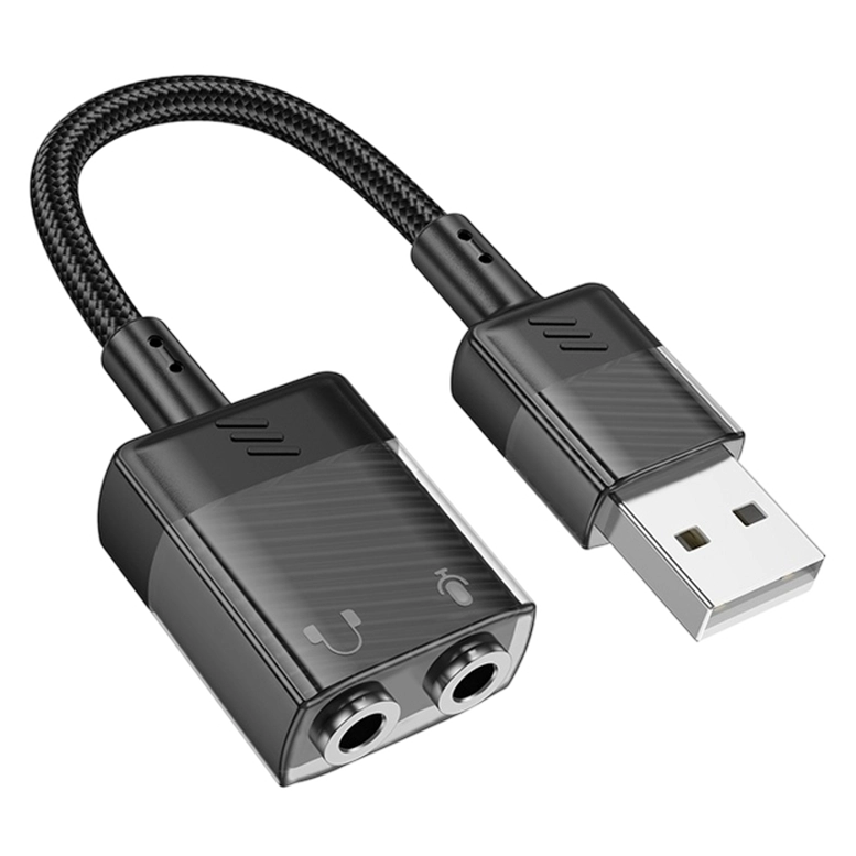 Адаптер Hoco LS37 Spirit 2-in-1, Черный