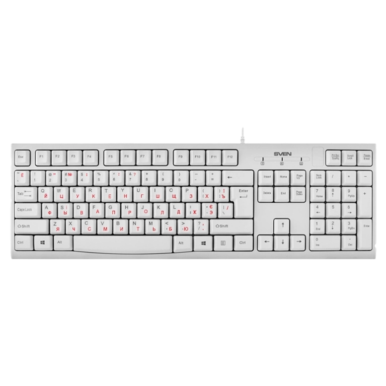 Клавиатура Sven KB-S300, Проводная, Белый