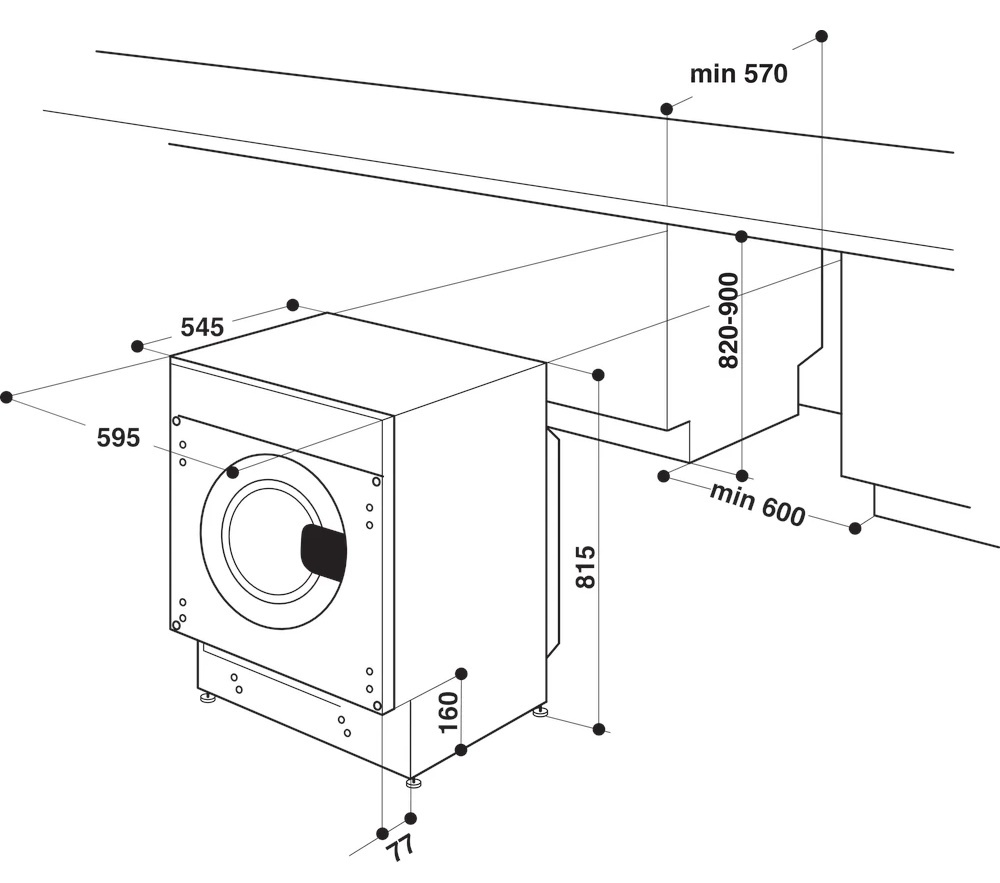 Maşina de spălat rufe încorporabilă Whirlpool BI WMWG 91485 EU 6