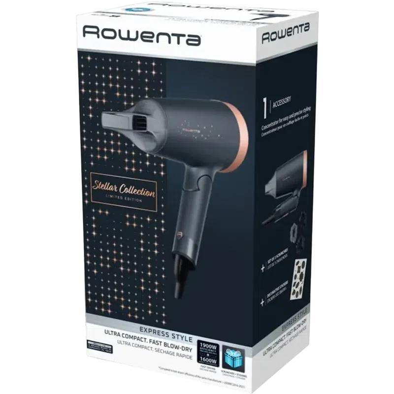 Uscător de păr Rowenta CV1851F0, 1600W, Grey