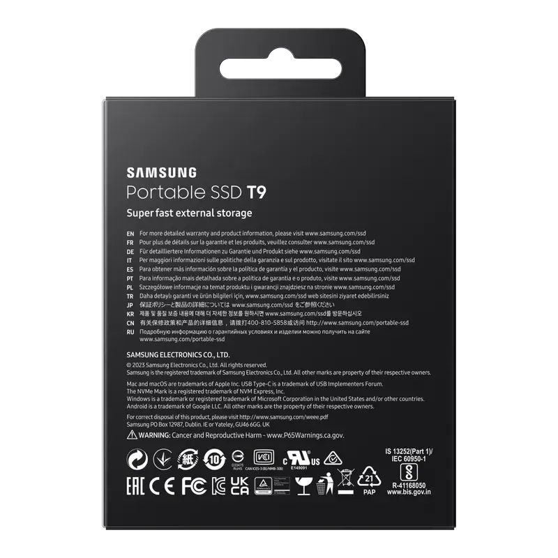 Внешний портативный SSD накопитель Samsung T9, 1 ТБ, Black 10