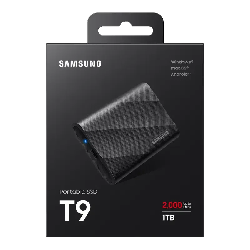 Внешний портативный SSD накопитель Samsung T9, 1 ТБ, Black 8