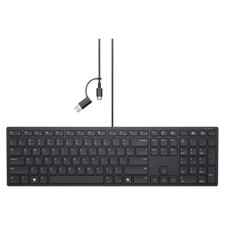 Клавиатура Dell KB525C, Проводное, Чёрный