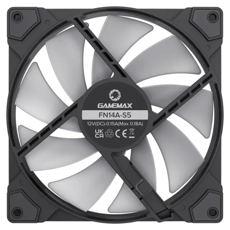 Вентилятор для ПК Gamemax FN14A-S5, 140 мм, Черный 7