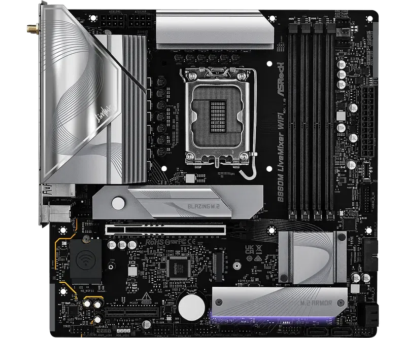 Материнская плата ASRock B860M LIVEMIXER WIFI LGA1851 Micro-ATX 3
