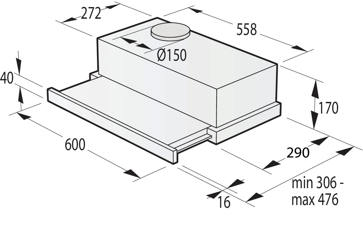 Вытяжка Gorenje TH64E3BG, Черный 4
