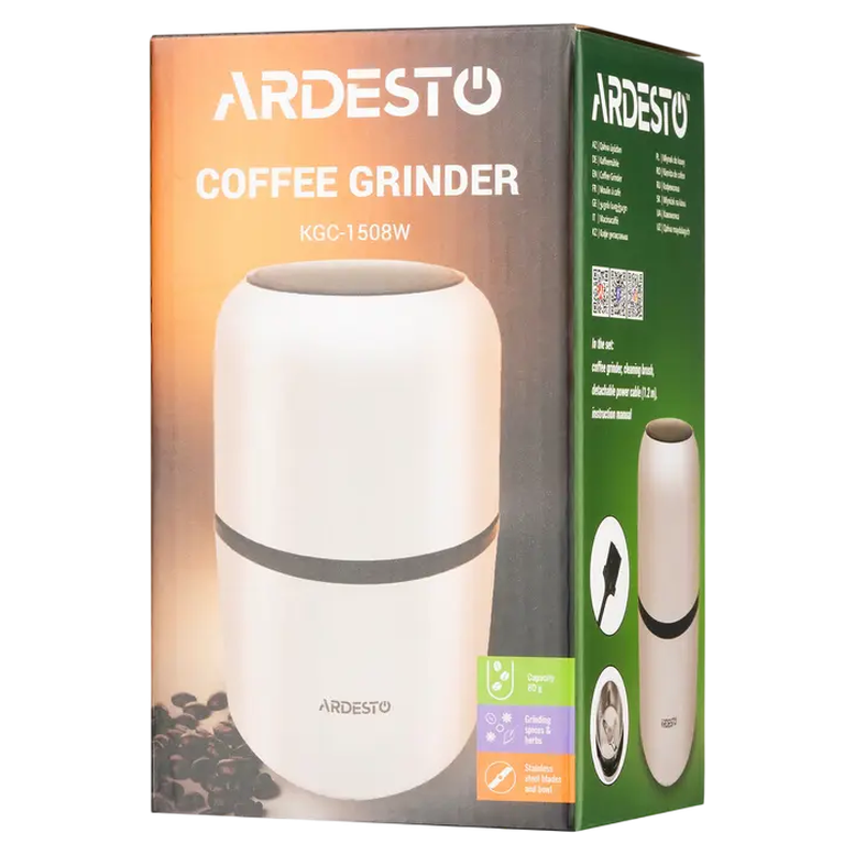 Кофемолка Ardesto KGC-1508W, Белый 9