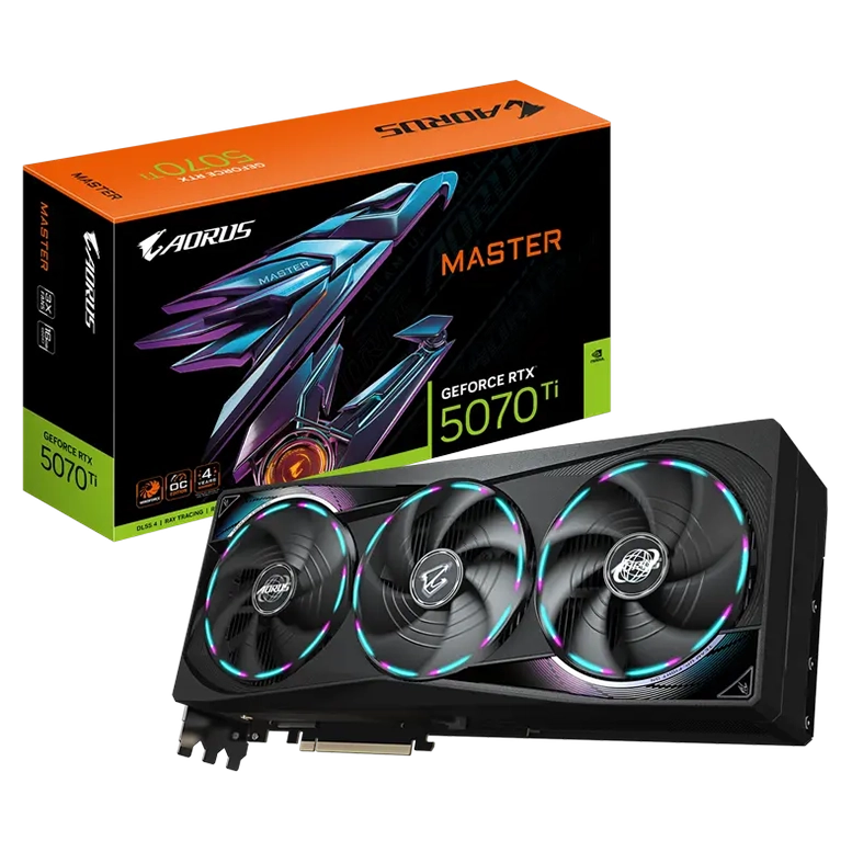 Видеокарта Gigabyte AORUS GeForce RTX 5070 Ti MASTER, Черный