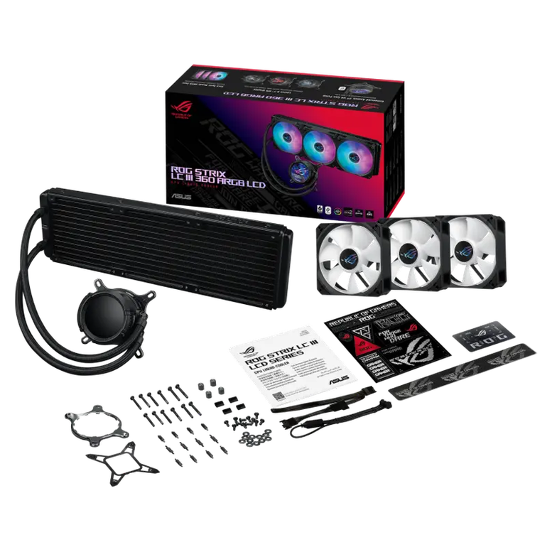 Система охлаждения ASUS ROG Strix LC III 360 ARGB LCD, Черный 8