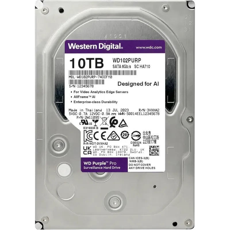 Unitate HDD Western Digital WD Purple Pro WD102PURP, 10 TB, Purple 3