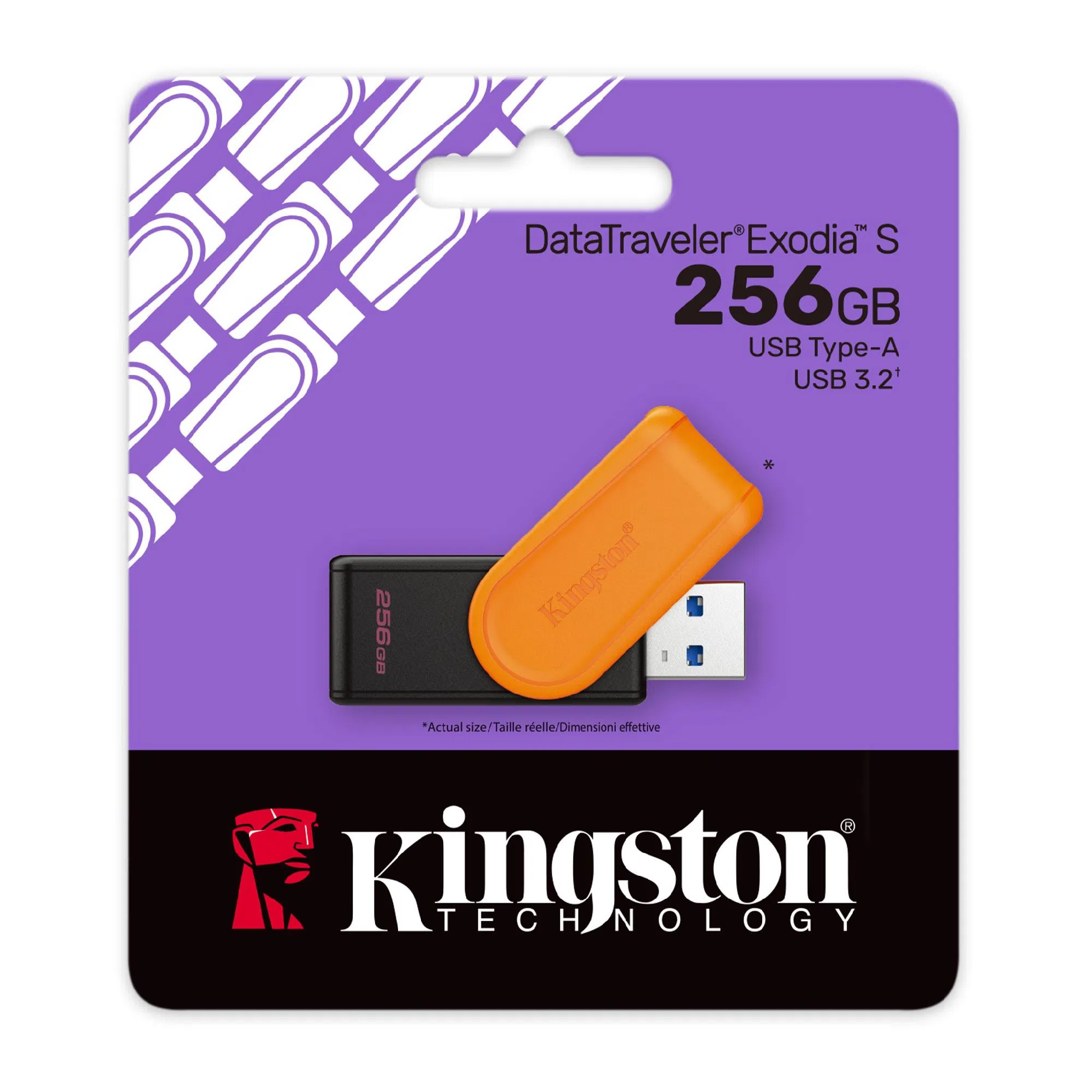 Флеш-накопитель USB Kingston DataTraveler Exodia S, 256GB, Orange 3
