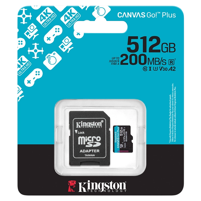 Карта памяти Kingston Canvas Go Plus Gen 4, 512 ГБ, Black