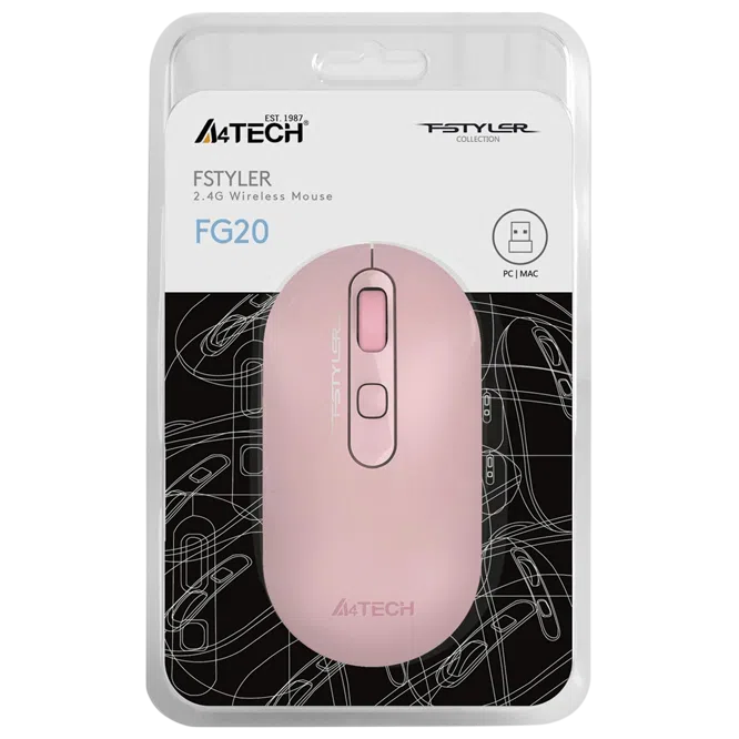Компьютерная мышь A4Tech FG20, Pink 6